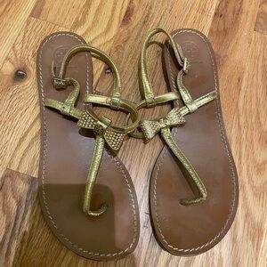 Tory Burch Gold Bow Sandals
